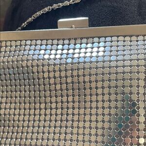 Style & Co. Silver Mesh Evening Clutch with Chain